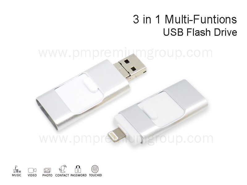 USB 3 IN 1 Multi-Functions Silver
